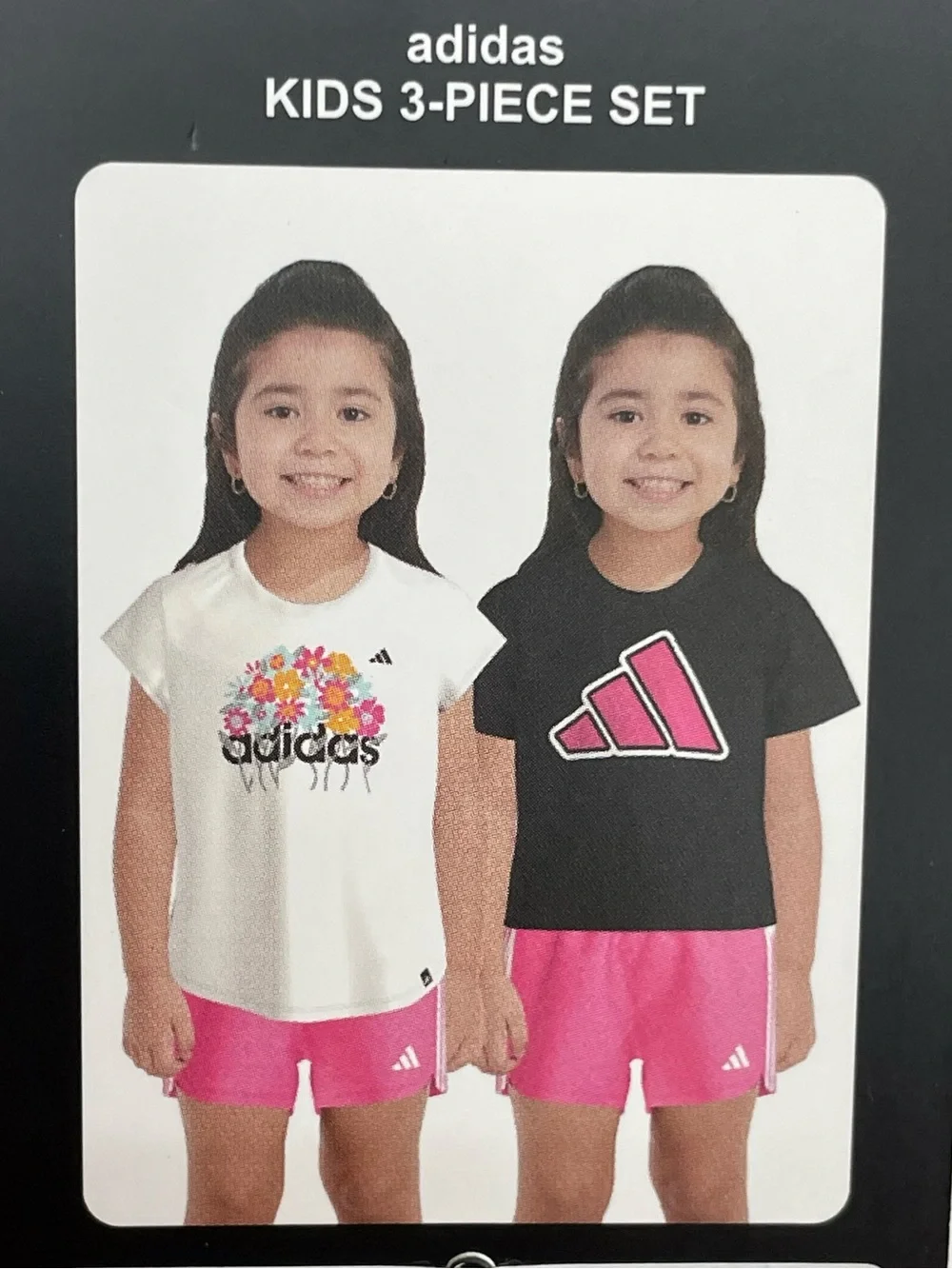 adidas Girls 3-Piece Set - White, Black & Pink NWT Size: 2T